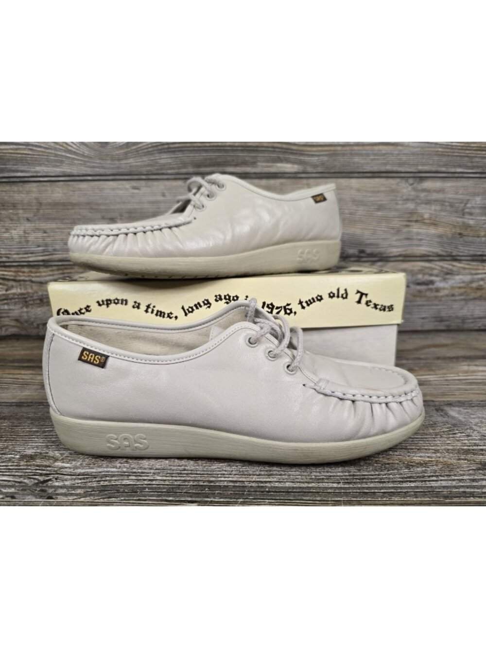 SAS  Siesta Lace Up Mocha Tan Leather Comfort Shoes w/Box USA Women’s Size 8